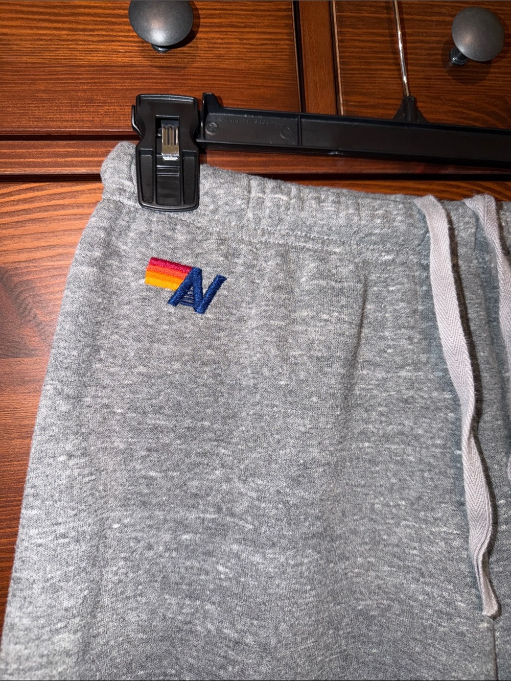 Aviator Nation Gray Rainbow Stripe Cut-Off Sweat Shorts | Size S - Picture 2 of 5